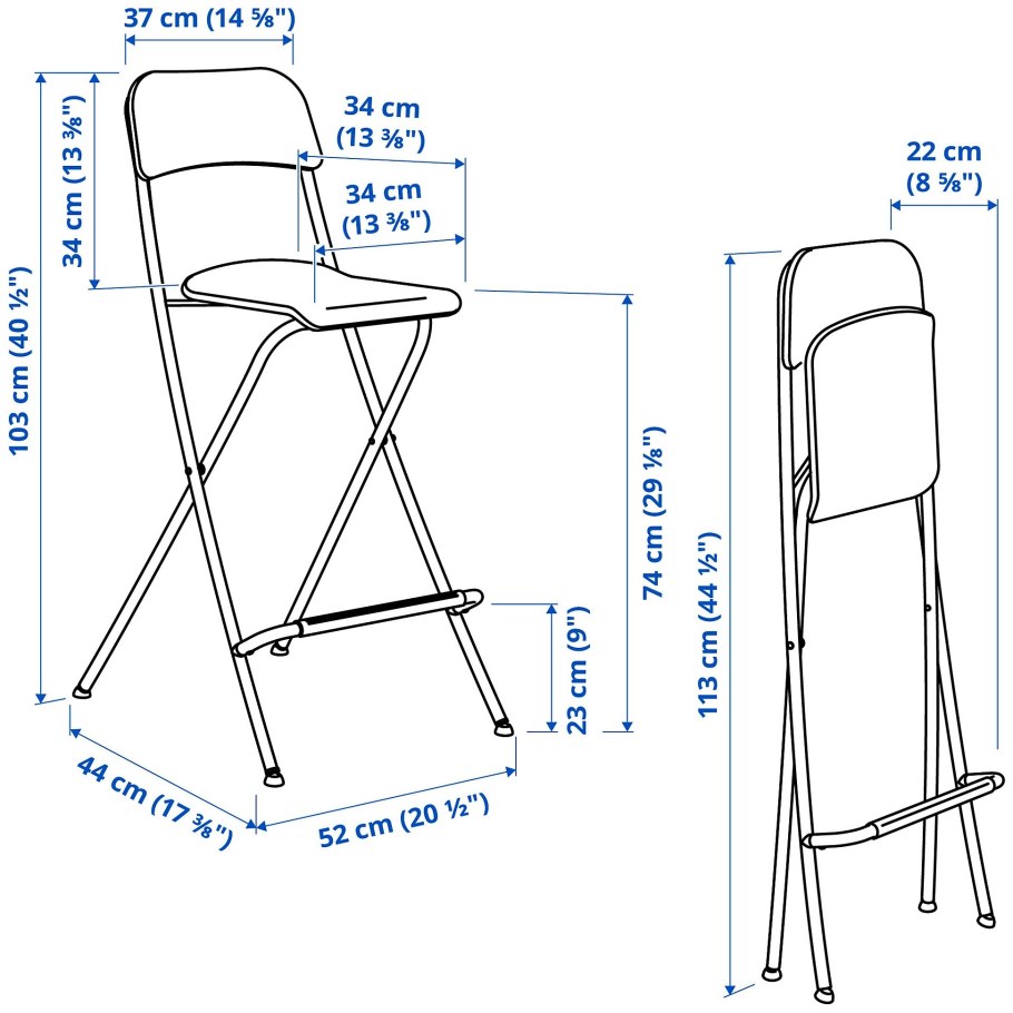 Франклин стул барный, складной, 74 см