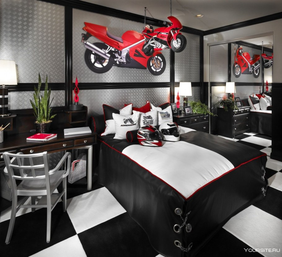 Комната в стиле мотоциклов
