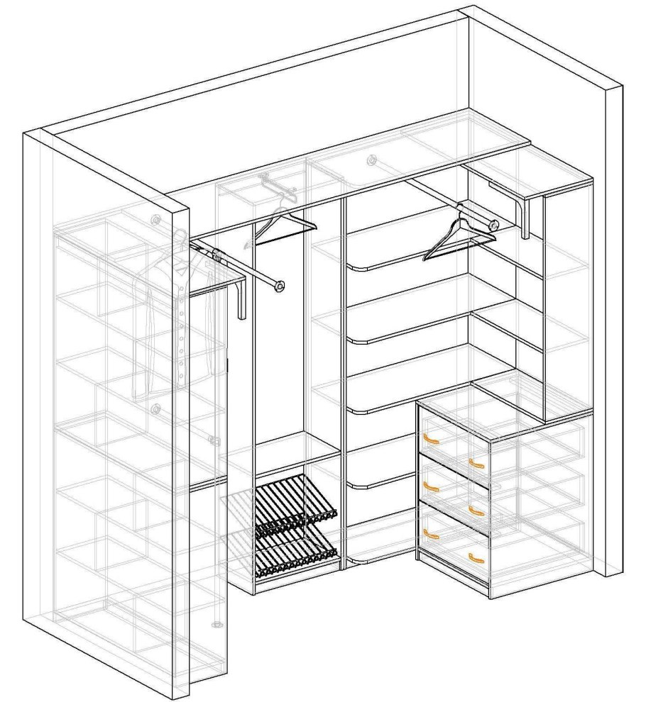 Гардеробная комната планировка с размерами 2х1.5 Леруа