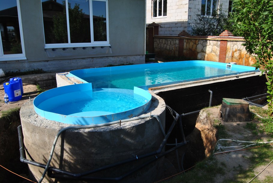 Схема монтажа полипропиленового бассейна