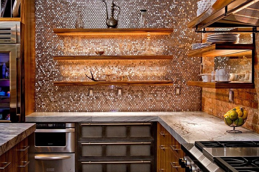 Кухонный фартук из декоративной штукатурки