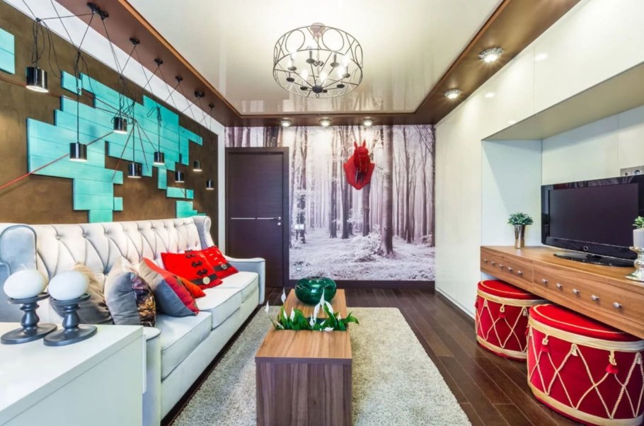 Потолок в стиле Фьюжн