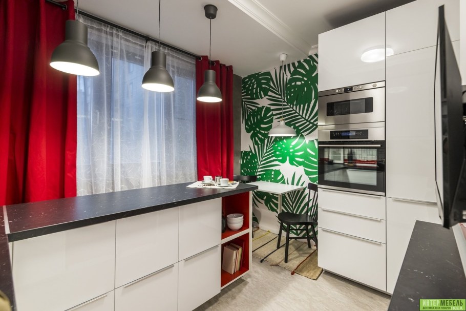 Кухня икеа Рингульт белый глянец