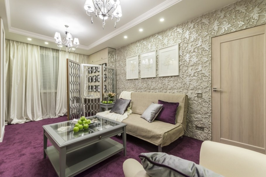 Обои для комнаты в однокомнатной квартире