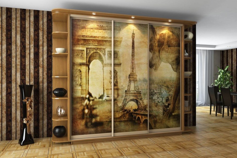 Шкаф-купе в прихожую с фотопечатью