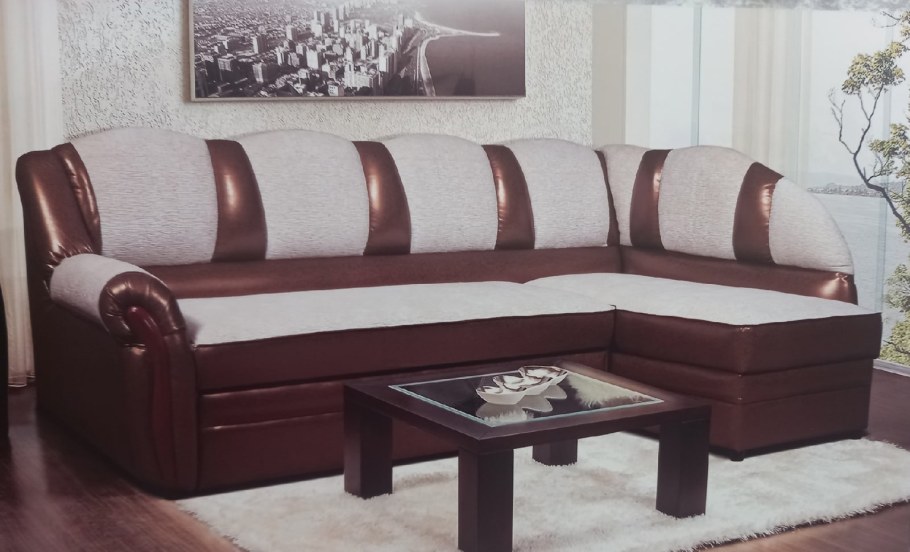 Угловой диван без подлокотников 2000х1500 механизм Дельфин