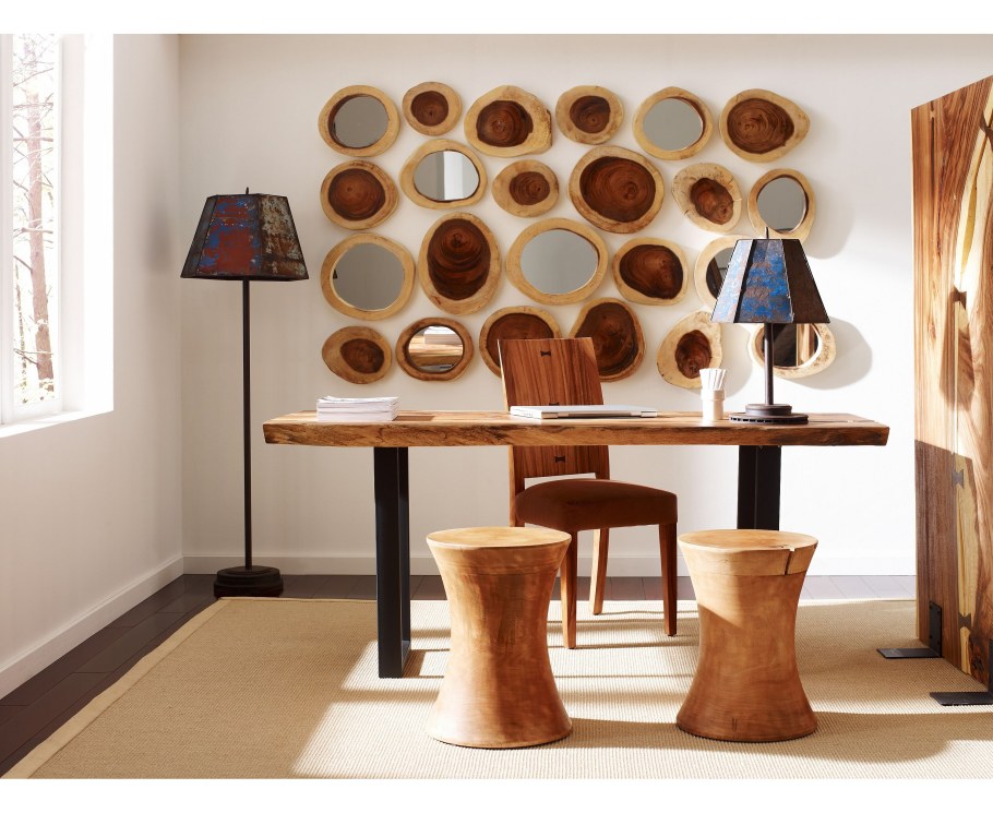 Спилы дерева в интерьере