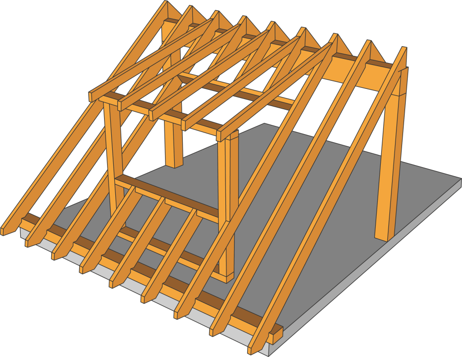 Мансардная двухскатная крыша 6 метров