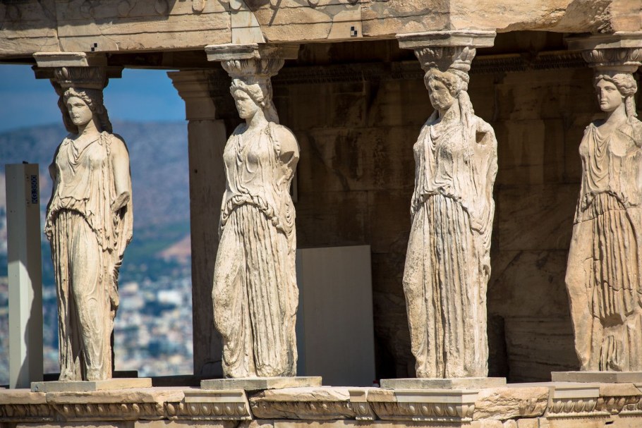 Афинский Акрополь Греция статуя Афины