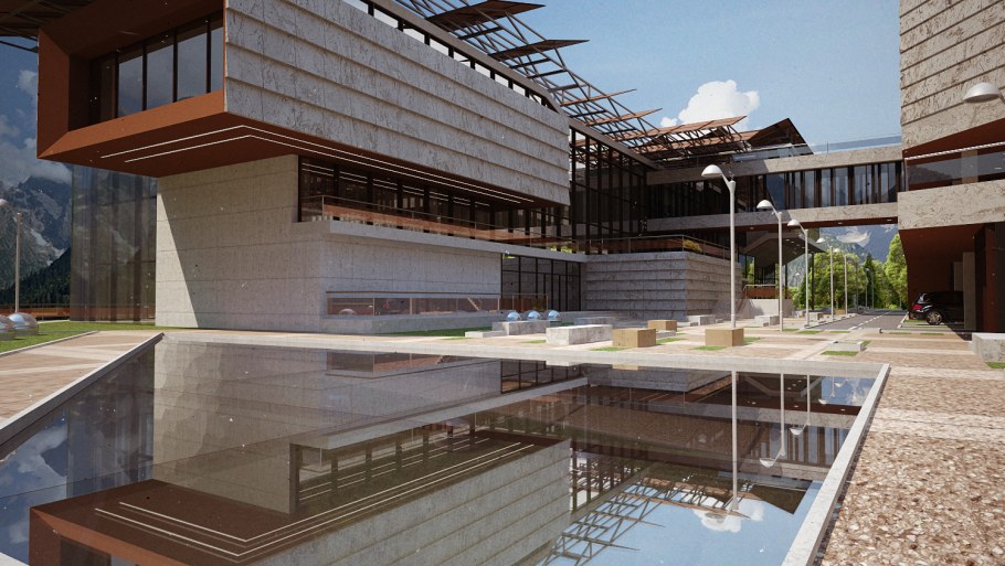 Домбай гостиница с бассейном на крыше