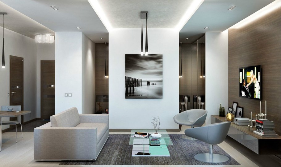 Стильная студия квартира в современном стиле