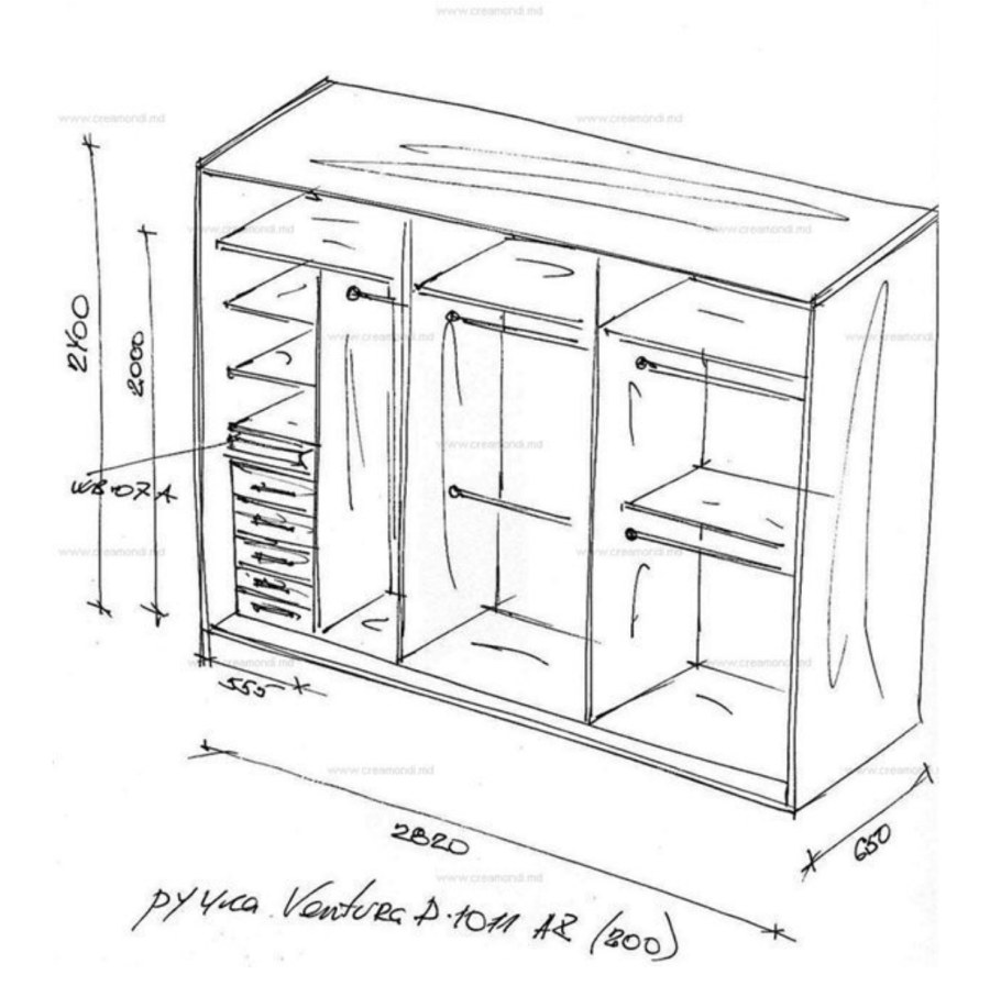 Шкаф купе чертеж в про100