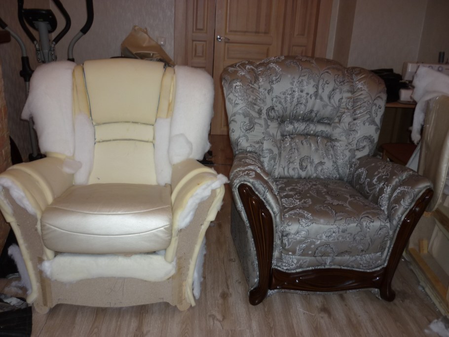 Мягкая мебель до и после