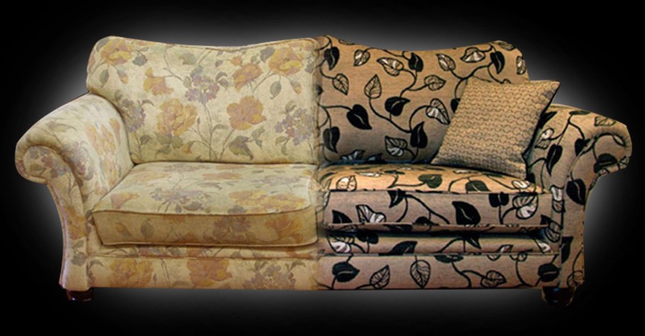 Обтянуть диван кожзамом