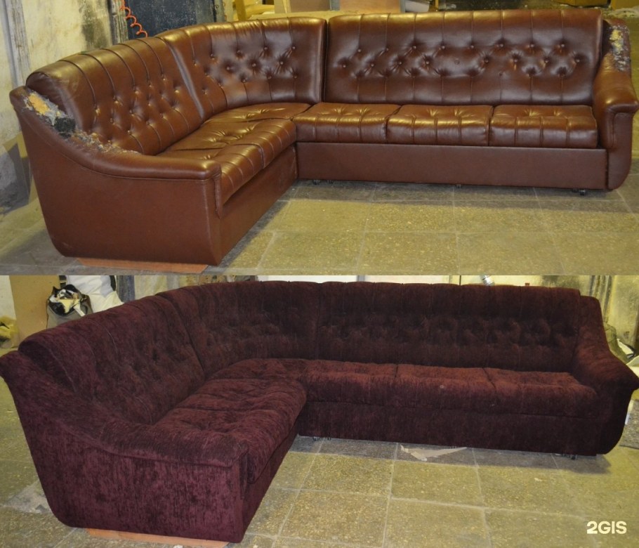 Обивка мебели до и после
