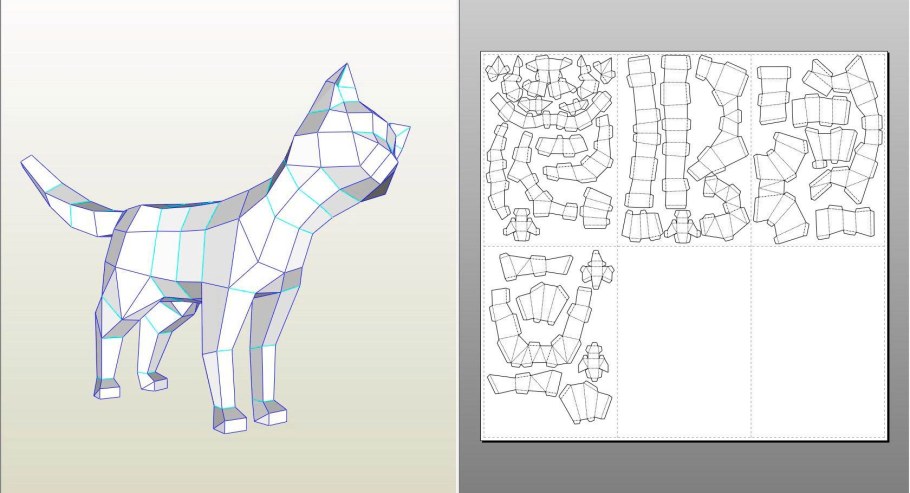 Развертки объемных фигур животных