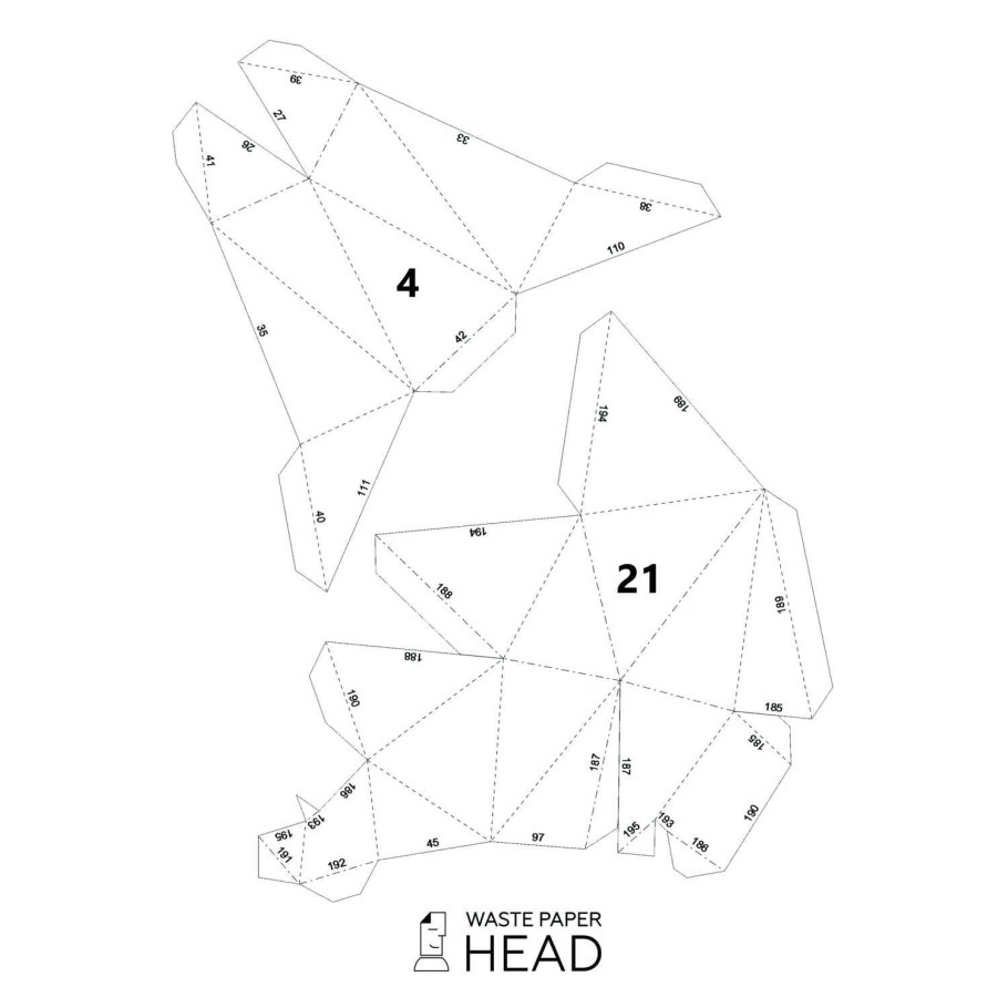 Паперкрафт олень схема