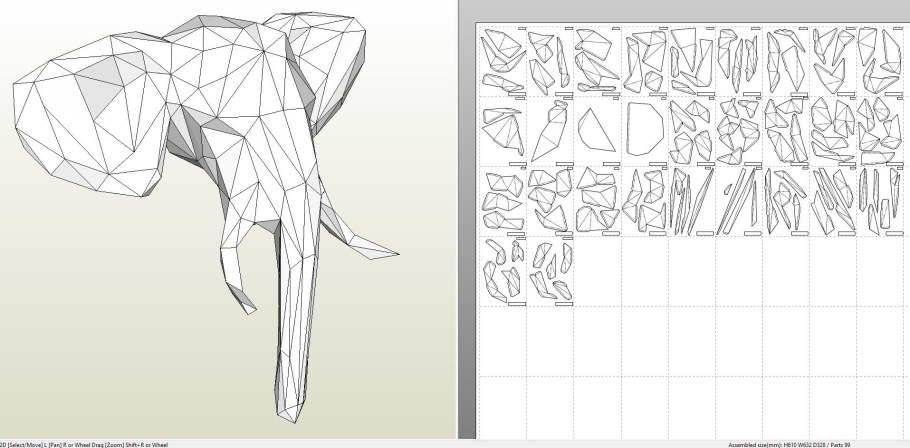 Развертка головы из бумаги