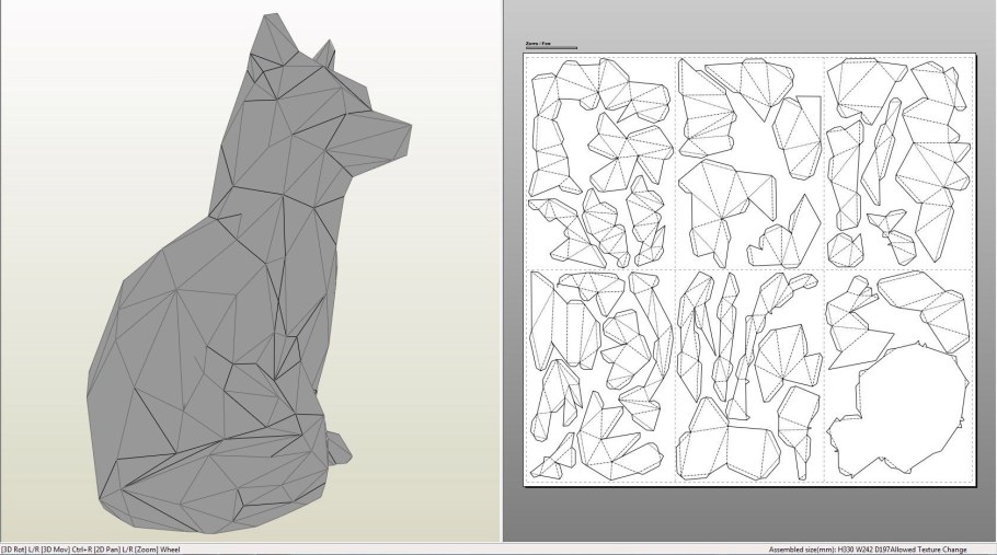 Полигональные фигуры животных развертки
