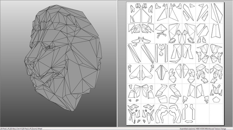 Паперкрафт голова медведя схема