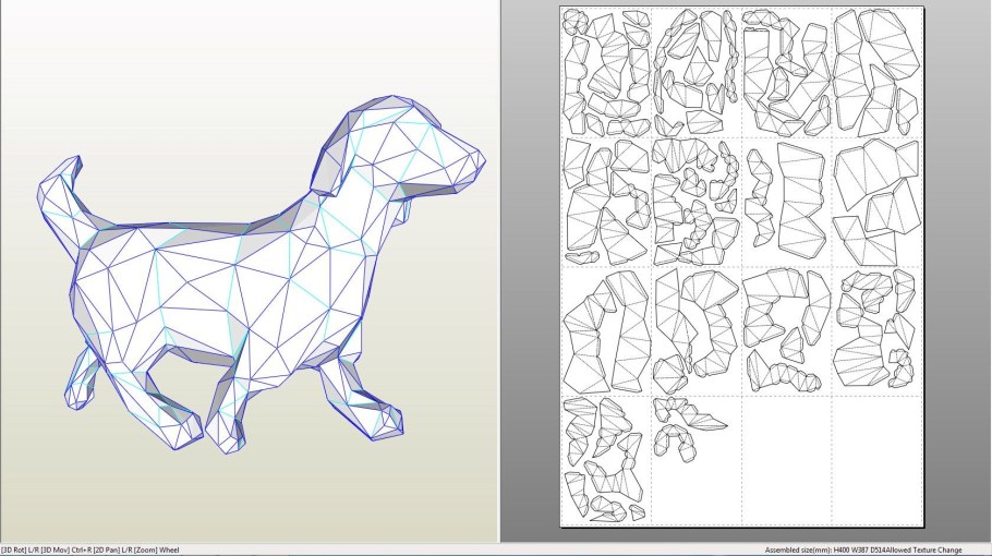 Паперкрафт собака схема такса
