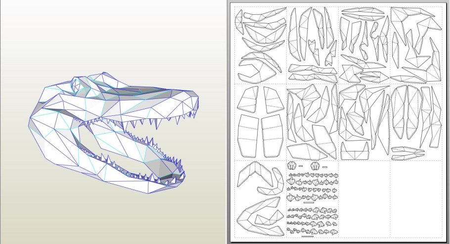 Развертка головы змеи