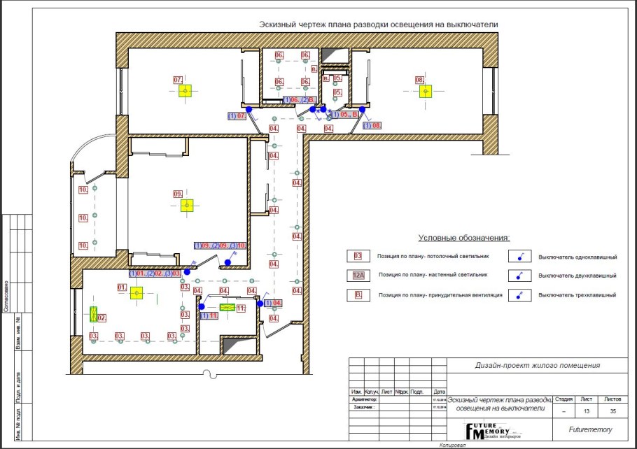 План потолочка с подсветкой
