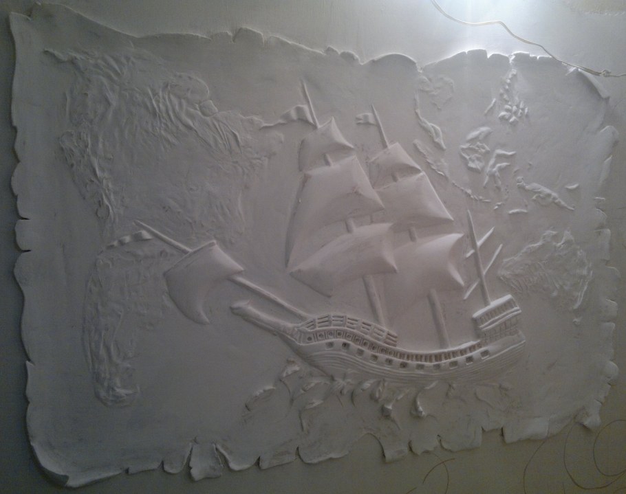 Рельеф из шпаклевки