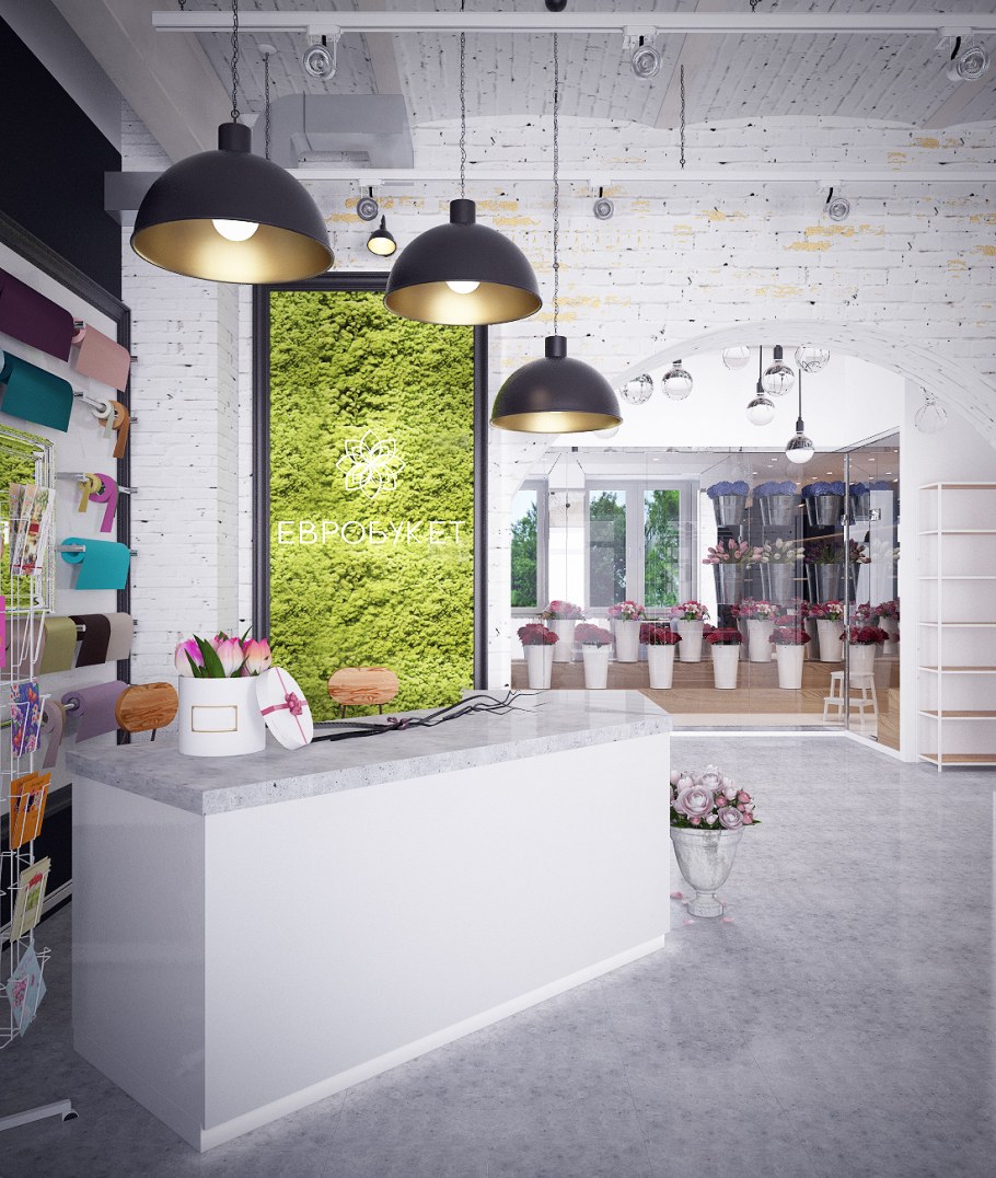 Цветочный бутик в стиле лофт