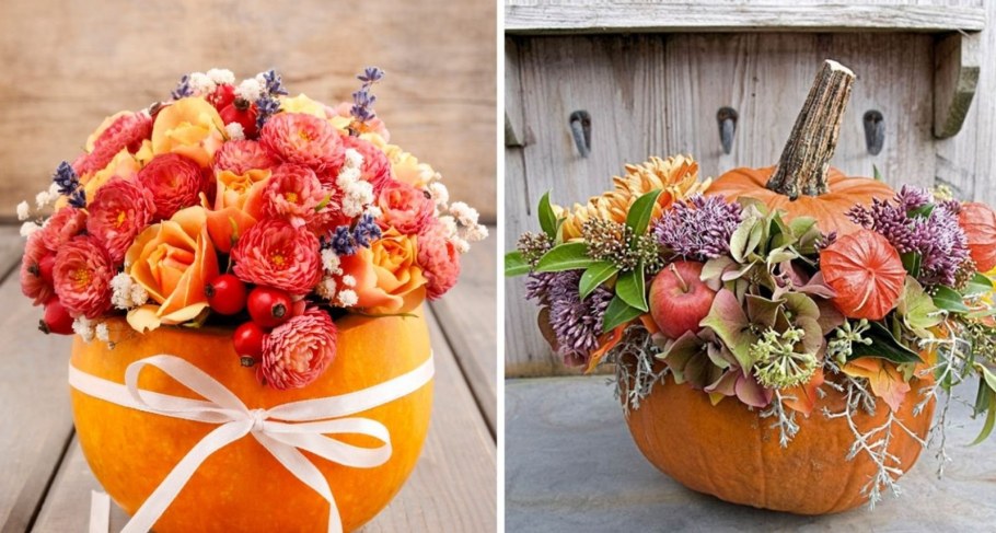 Цветочная композиция в тыкве