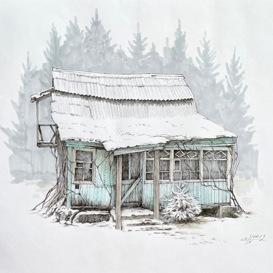 Снег на даче