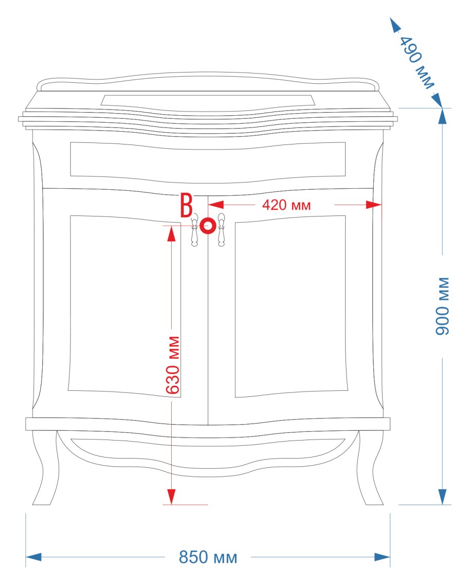 Тумба с раковиной Misty Дайна 85 белая