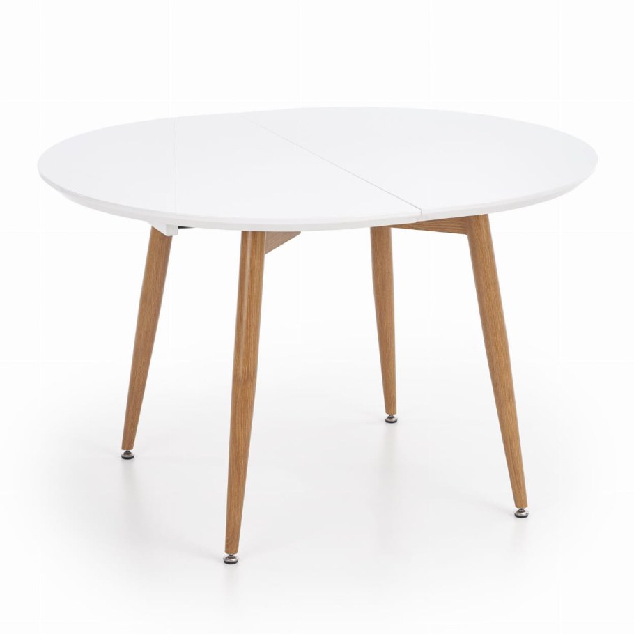 Обеденный стол Halmar Edward 120-200x100 (белый/дуб медовый)