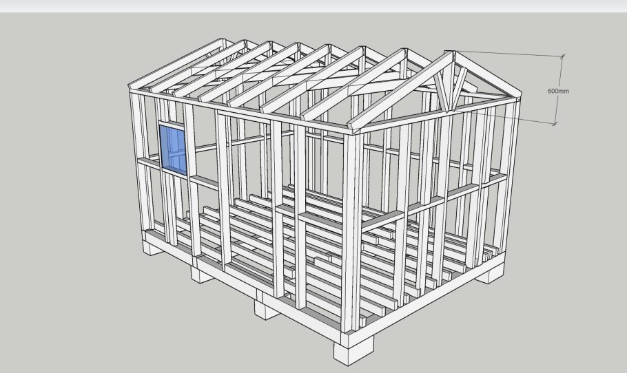 Каркасный сарай 3х4