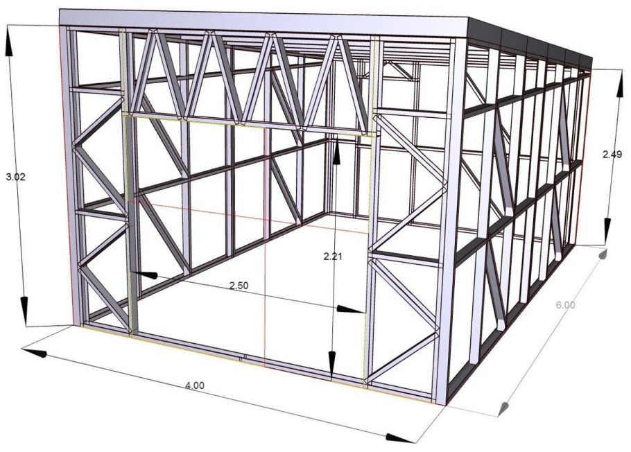 Каркасник 4х6 с односкатной крышей