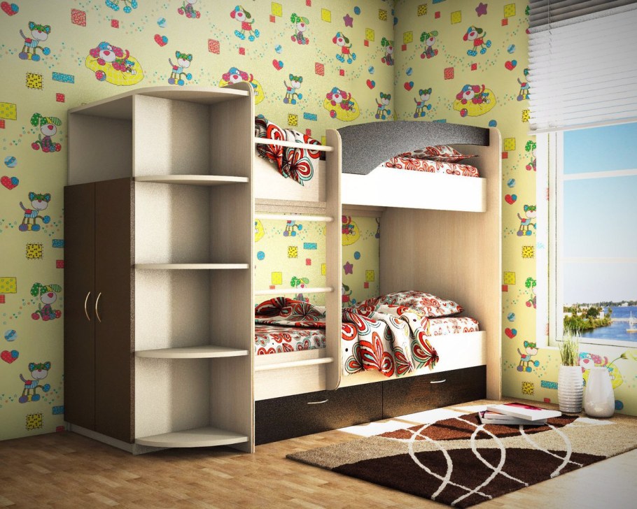 Кровать 2-х ярусная Радуга