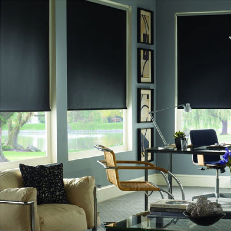 Рулонные шторы Blackout черные