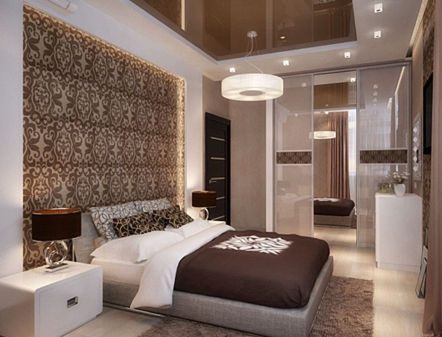 Спальня в бежево серых тонах