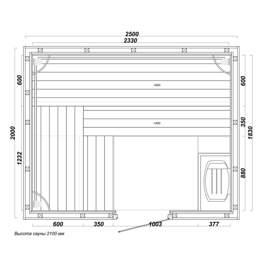 Планировка парилка парилка 2х2
