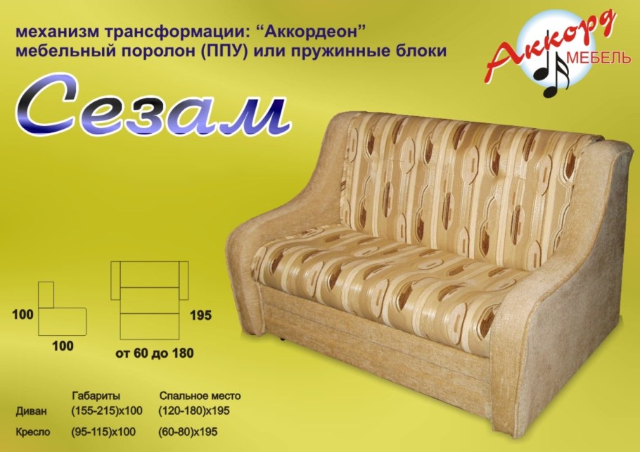 Механизм аккордеон Размеры