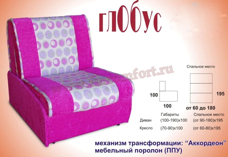 Кресло аккордеон Глобус