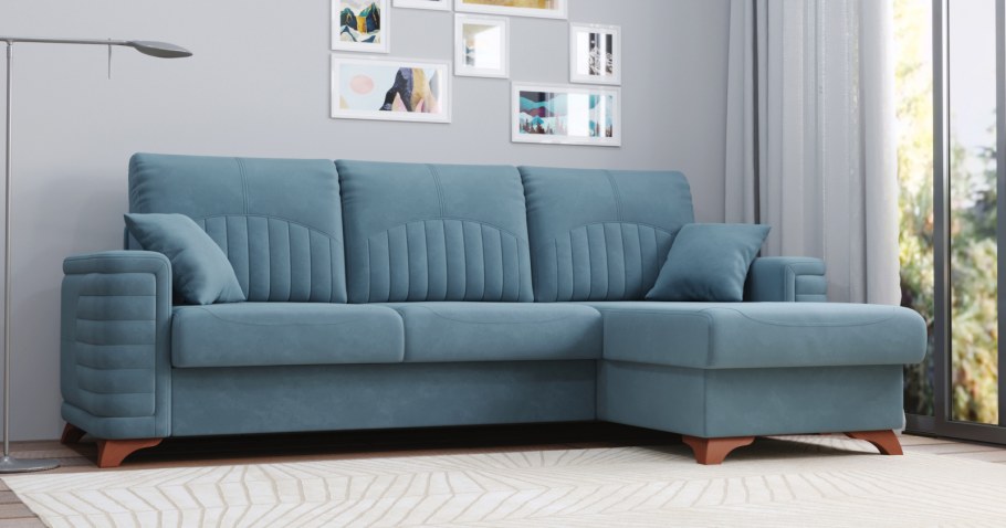 Светло голубой диван