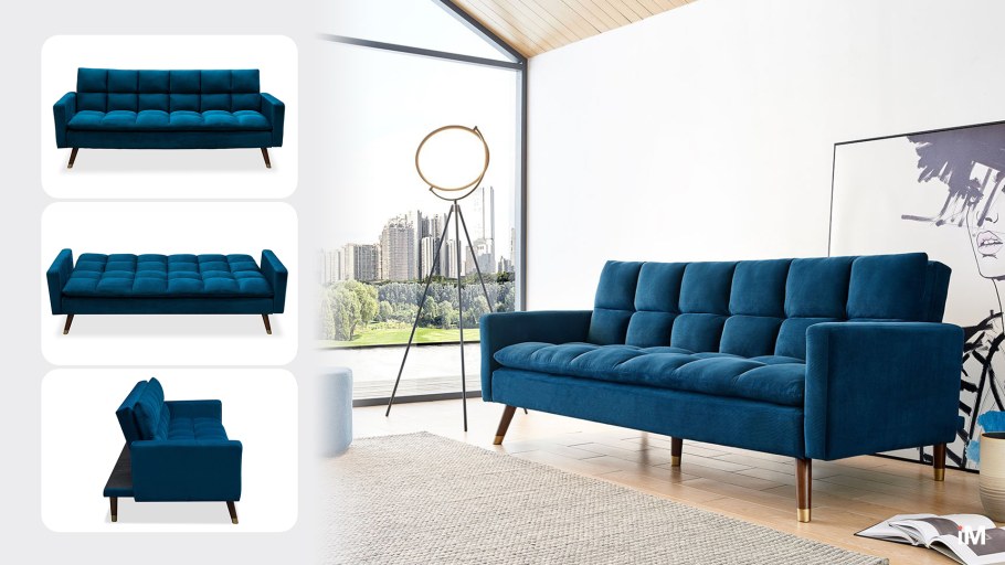 Диван на деревянных ножках в скандинавском стиле