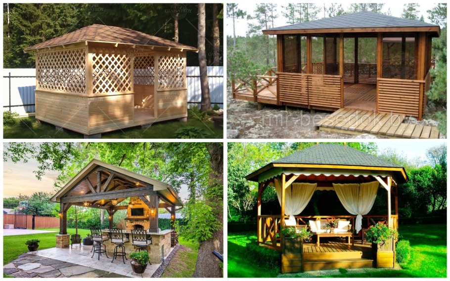 Беседка в виде соты