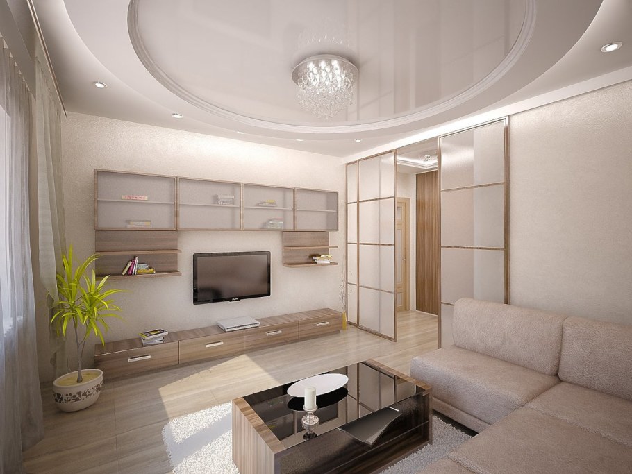 Интерьер квадратного зала