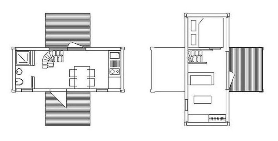План дом контейнер 20 футов
