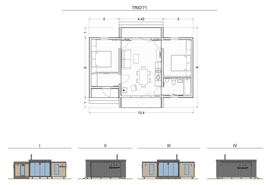 Блок контейнер 6000х2400 чертеж