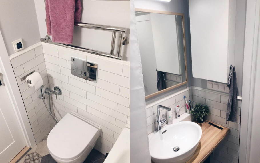 Отделка ванной комнаты плиткой в малогабаритной хрущевке