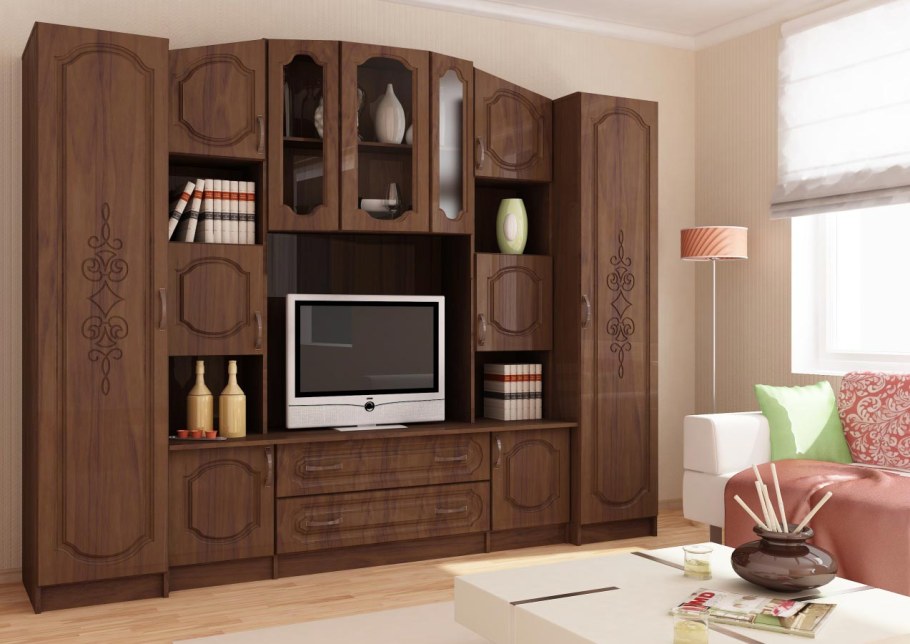 Модульная стенка Янна орех Пегас