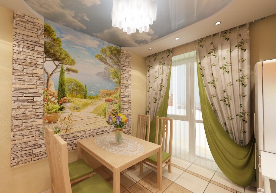 Affresco фрески в интерьере кухни